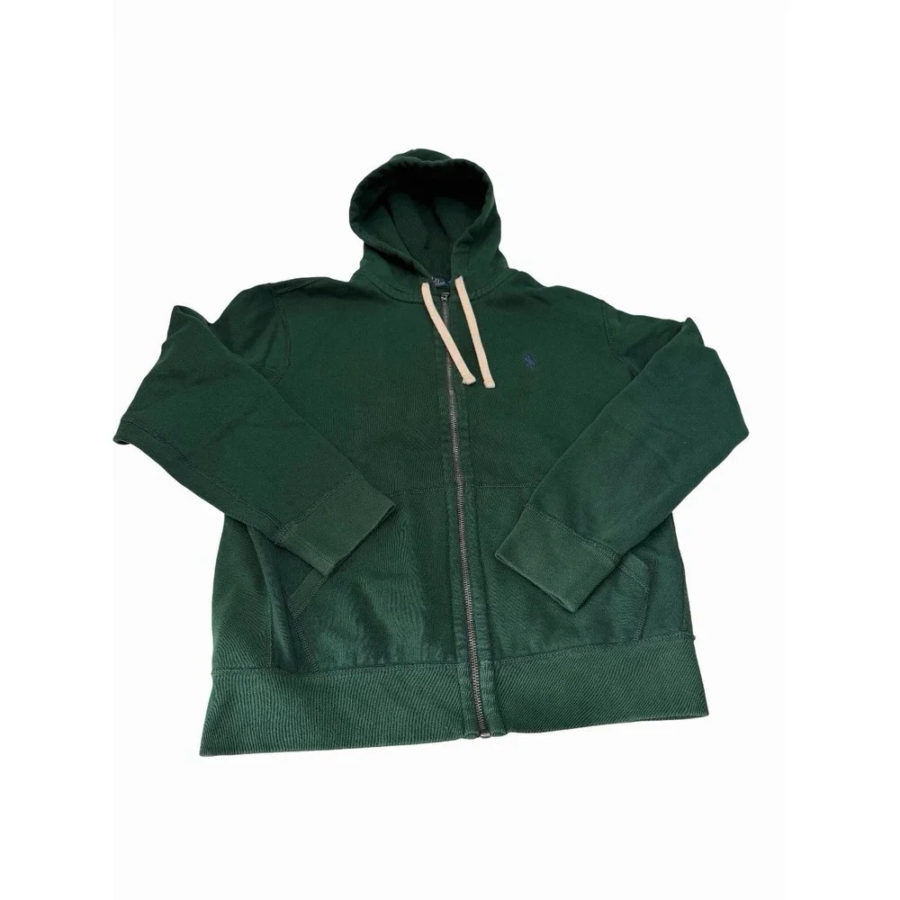 Polo Ralph Lauren classic full-zip hoodie Green Embroided Logo Size M